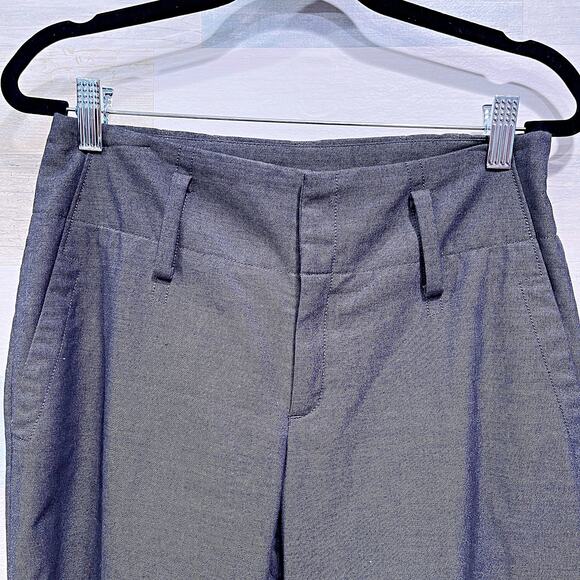 BANANA REPUBLIC Stretch Wool Blend Wide Leg Trousers Gray Mid Rise Work Womens 2 - Picture 2 of 6